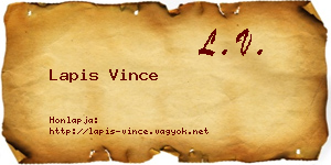 Lapis Vince névjegykártya